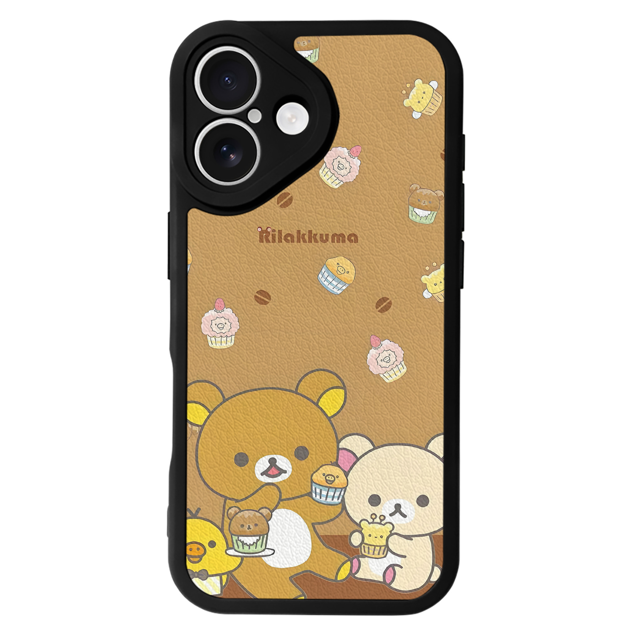 （画像用） リラックマ リラックマ キイロイトリ Rilakkuma Korilakkuma Kiiroitori 【iPhone 16シリーズ対応】シリコンスマホケース（レザー調） 材質：シリコン